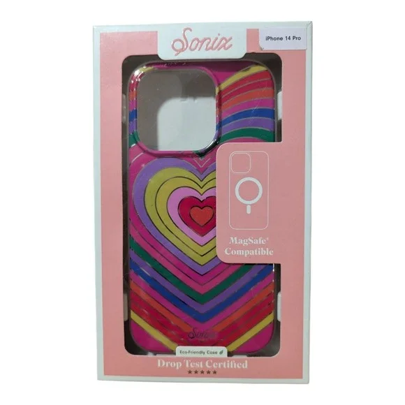 i4. Sonix MagSage Case For Apple iPhone‎ 14 Pro - Rainbow Hearts