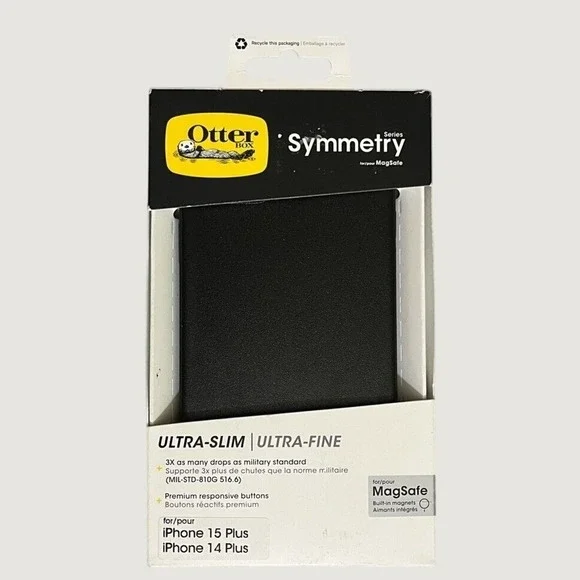 OtterBox Ultra-Slim Black Apple iPhone 15 Plus 14 Plus Case Symmetry Series New