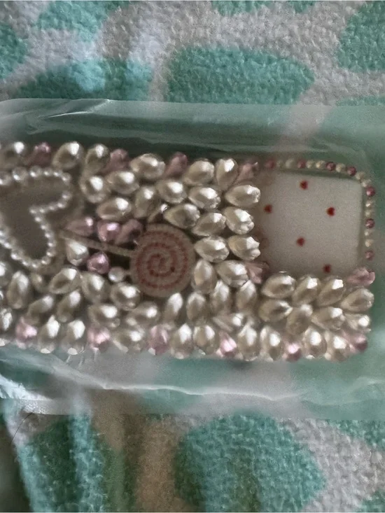 Embellished Pearl & Pink Accent Women's Phone Case