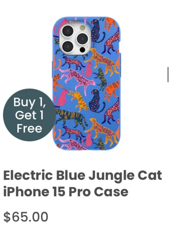 Blue Cat & Leopard Print Phone Case - Brand Unknown