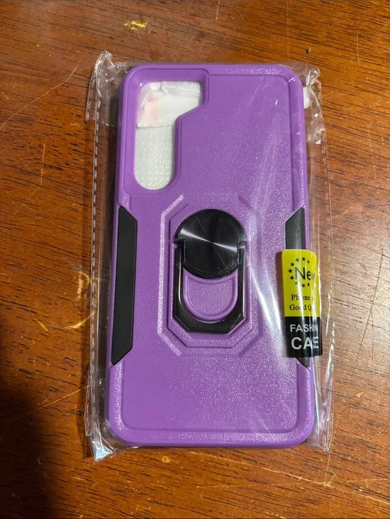 Samsung Galaxy S23 Purple Protective Phone Case with Ring Holder