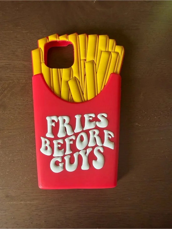 Fries Before Guys Silicone Phone Case in Red & Yellow