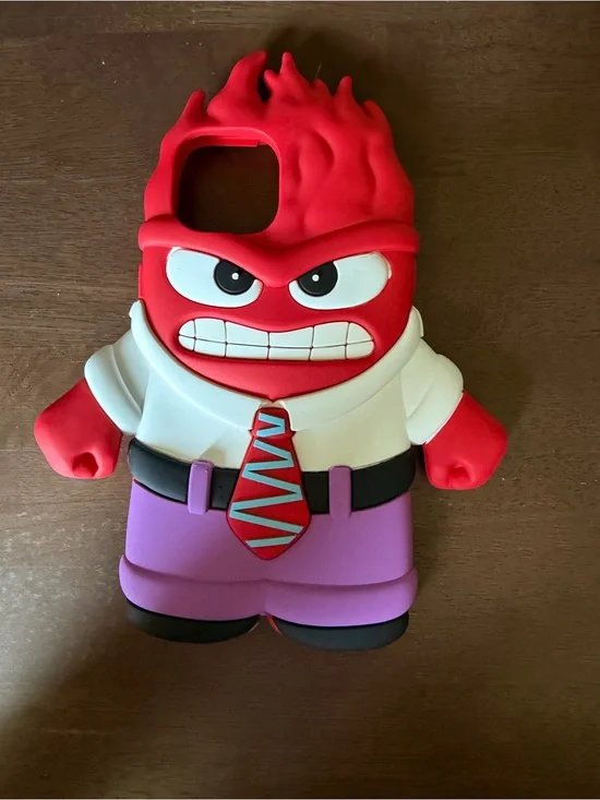 Red Anger Cartoon Character Silicone Phone Case