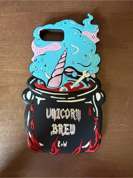 Unicorn Brew Novelty Phone Case - Black with Blue & Pink