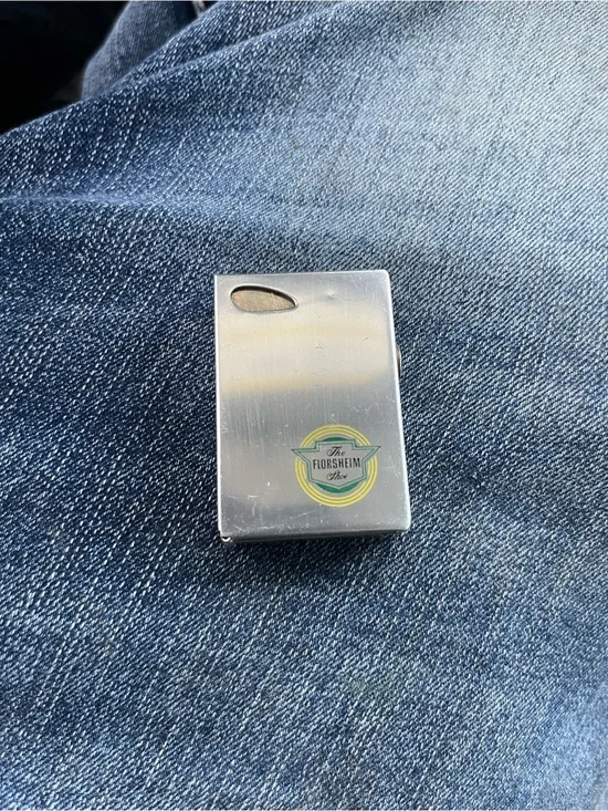Lee Silver Rectangular Metal Lighter with Logo