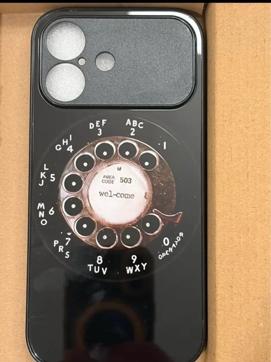 Black Retro Rotary Dial Phone Case - Unbranded