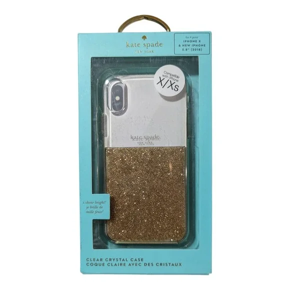 N2. kate spade new york Crystal Clear Case for Apple iPhone X/XS -‎ Clear/Gold