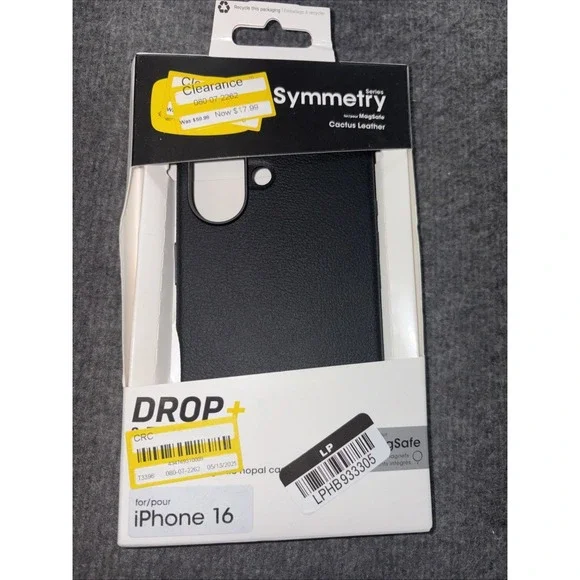 Otterbox Symmetry Series Cactus Leather‎ Material iPhone 16 - Black