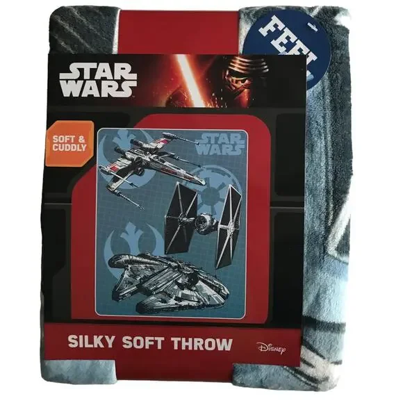 NEW Disney Star Wars Star Ships Soft & Cuddly Silky Soft Throw Blanket 40