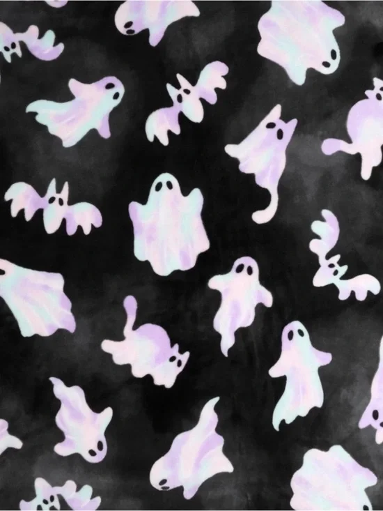 The Big One Black Plush Fleece Throw Blanket with “Ghost Haunting” Design