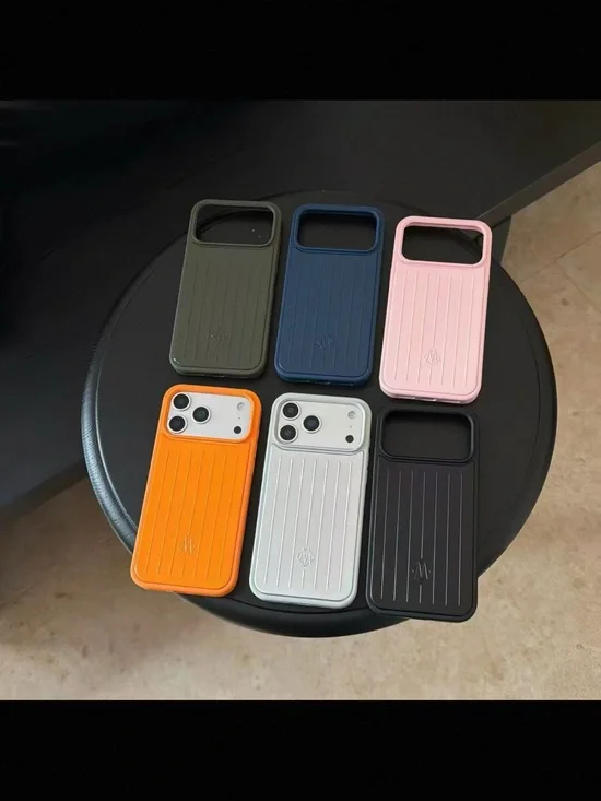 RIMOWA Ribbed Protective Phone Case - Olive, Navy, Pink, Orange, White, Black