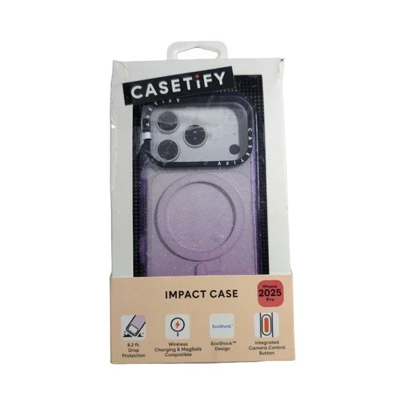 Cc7-P CASETiFY Impact MagSafe Case Apple iPhone 17‎ Pro - Purple Glitter ⬇️