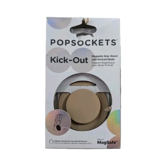 J7-O PopSockets Kick-Out MagSafe Round Phone Grip & Stand‎ Ring for iPhone Tan
