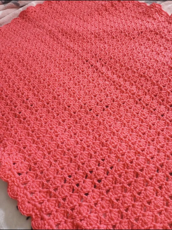 Handmade Coral Crochet Blanket