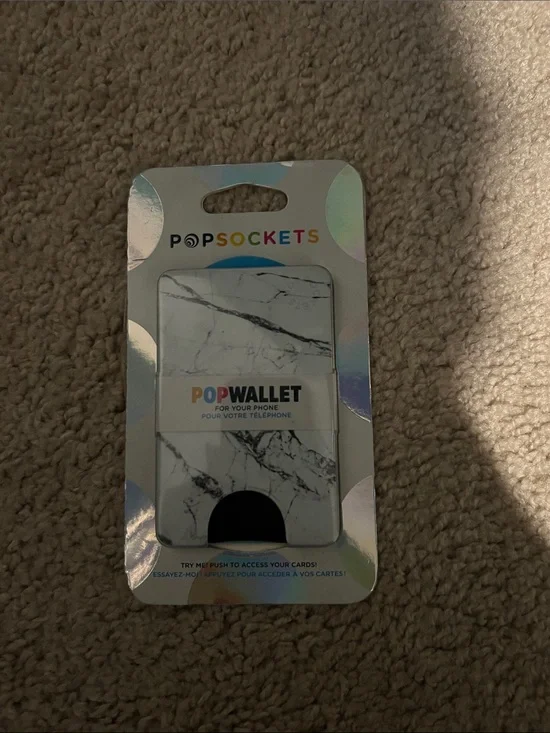 PopSocket PopWallet White Marble Card Wallet