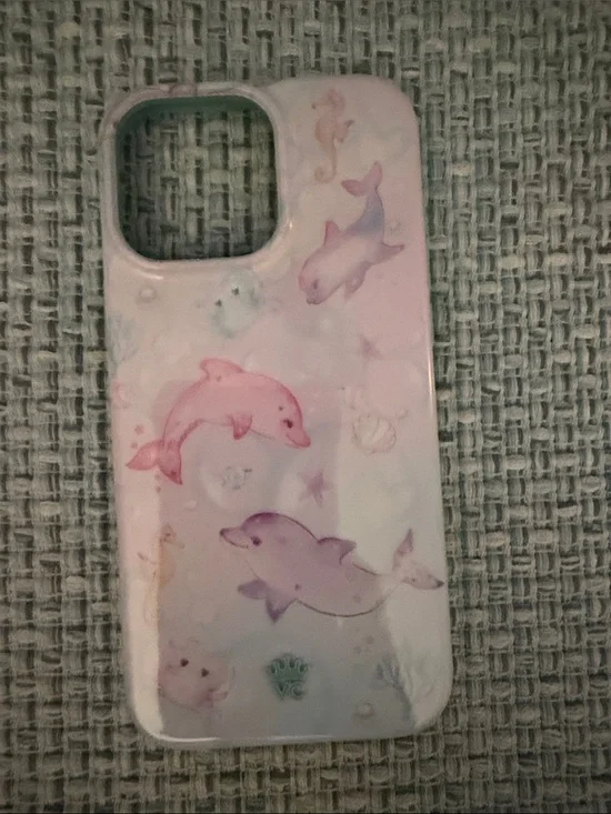 Cute Pastel Dolphin Phone 16 pro max Case - Pink & Purple