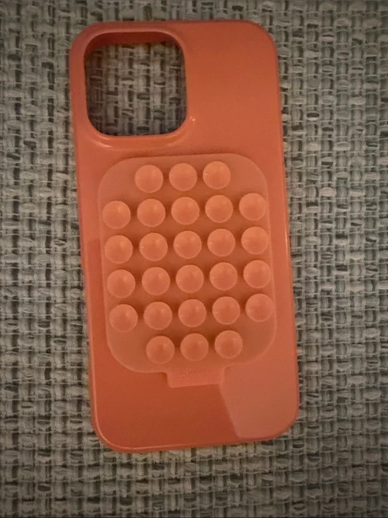 Orange Silicone Bubble Grip Phone 16 pro max Case