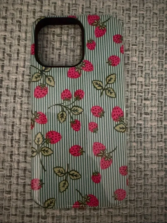Strawberry Pattern Phone 16 pro max Case - Pink/Green