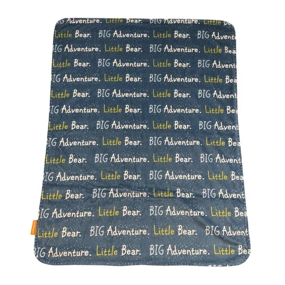 DearBabyGear‎ Little Bear Big Adventure Minky Baby Blanket Blue Woodland 30x39