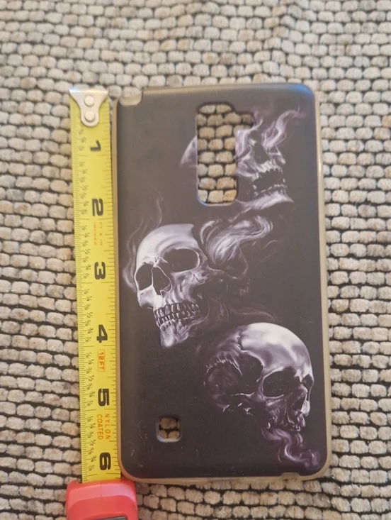 Source Unknown Black Phone Case with Purple Skull Artwork