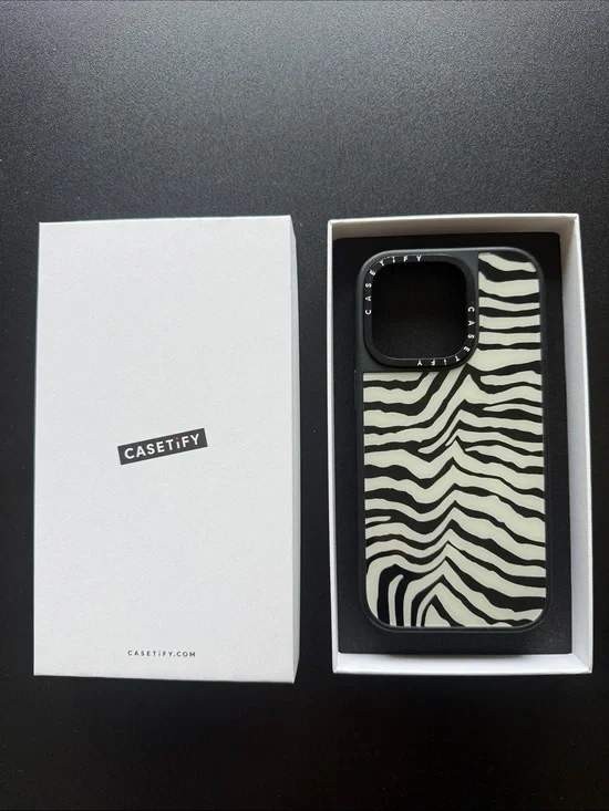Casetify Black & White Zebra Pattern Protective Phone Case