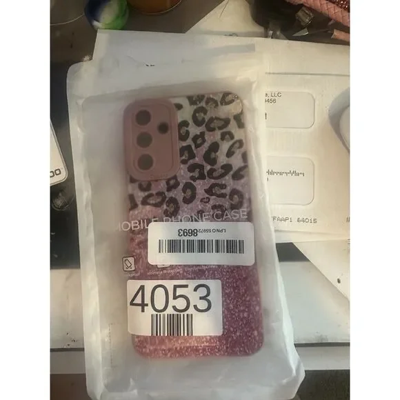 Samsung Galaxy A15 Case Pink Cheetah Print & Sparkly Pink Glitter Block Design