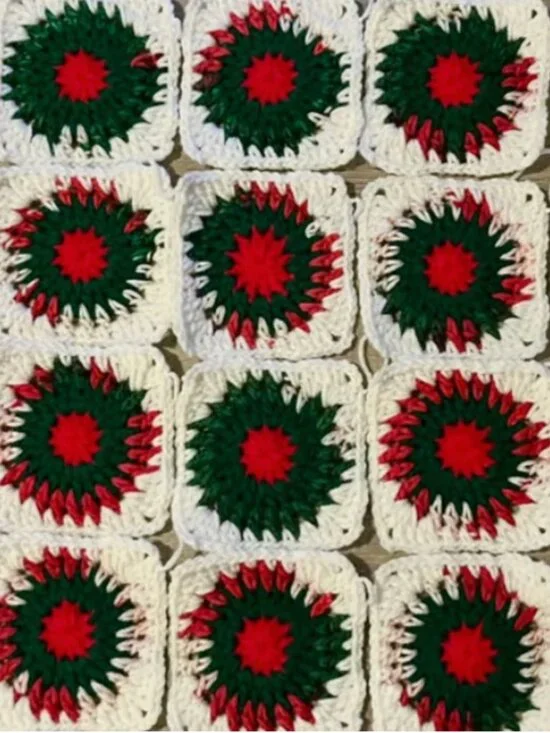 20 Handmade Starburst Squares - Holiday Colors DIY Fashion & Home