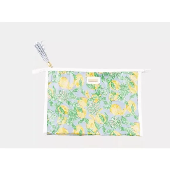 NWT Lilly Pulizter Beach Day Pouch- : Bluette Make Lemonade