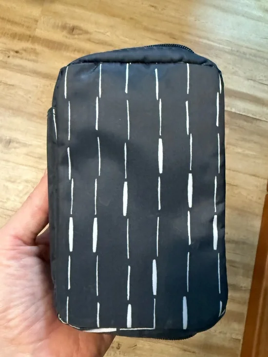 Black Vertical Dash Travel Organizer Pouch