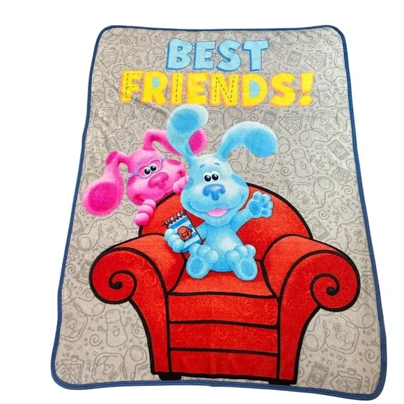Nickelodeon Blues Clues & You Best Friends Fleece Throw Blanket Blue Magenta
