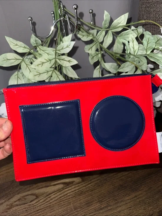 Estee Lauder Red and Navy Patent Cosmetic Pouch by Lisa Perry