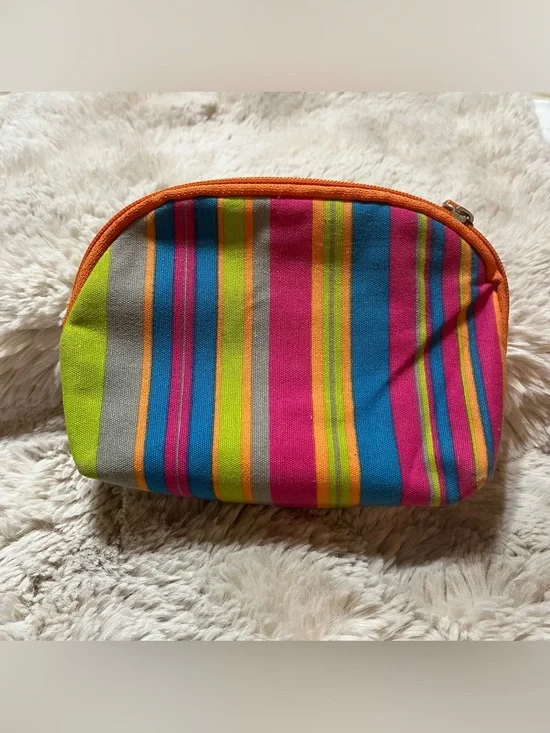 Murad Multicolor Striped Cosmetic Bag - Pink, Blue, Yellow, Green, Orange 02-26