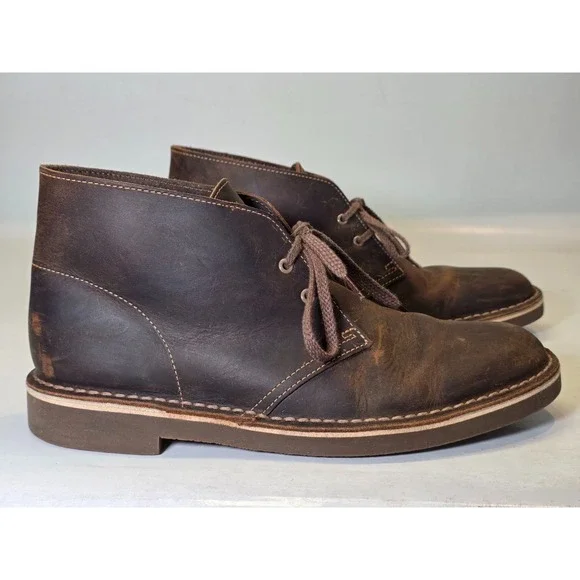 Clarks Bushacre 2 Men's Boots Size 8 M Brown Leather Desert Chukka Lace Up Shoes
