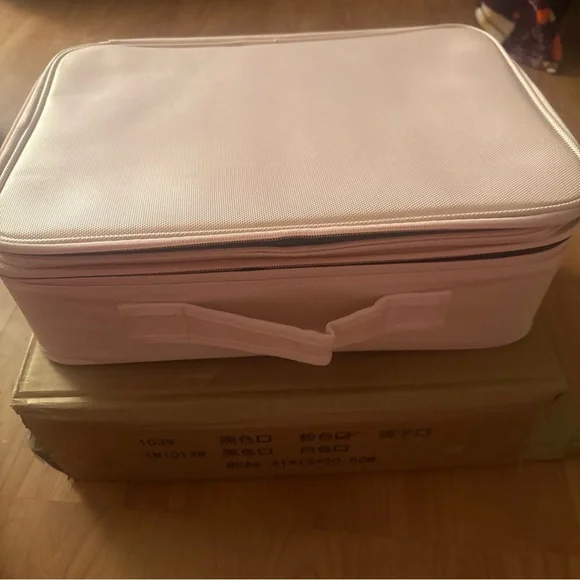 Makeup Case Large Makeup Bag Pink Professional Train Case 16.5 Inches Travel New