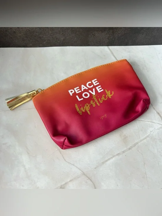 ipsy Gradient 'Peace Love Lipstick' Cosmetic Bag