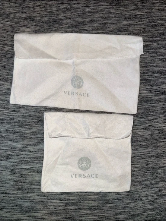 Versace White Dust Bags with Medusa Print - Pair