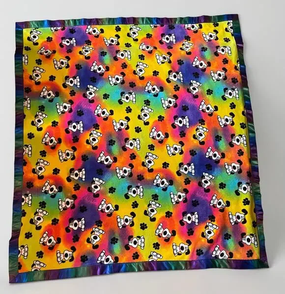Florescent colorful Fleece Blanket with Dogs Puppies Cozy Throw 53
