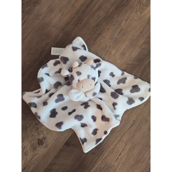 Carters Cow Lovey Blanket Spotted Plush Security Snuggler 12x12