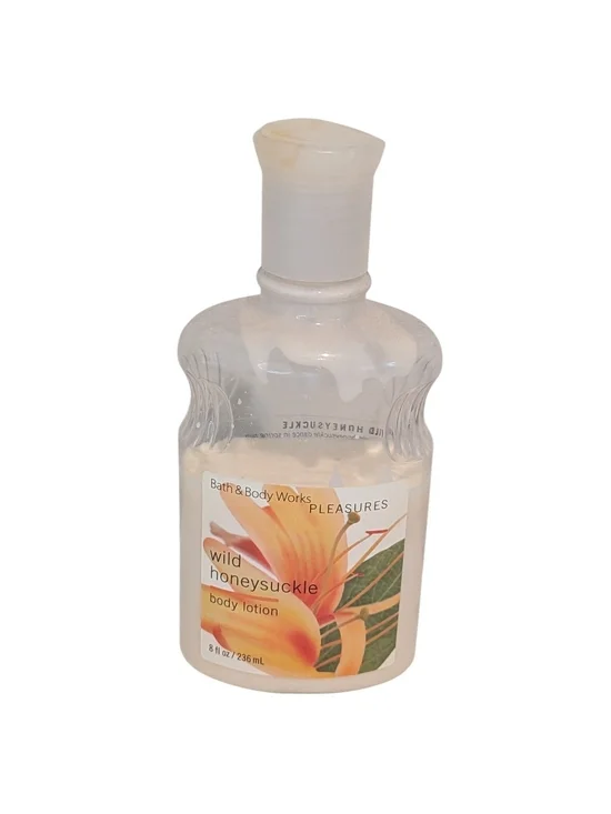 Bath & Body Works Pleasures Wild Honeysuckle Body Lotion - Cream & Green Accents