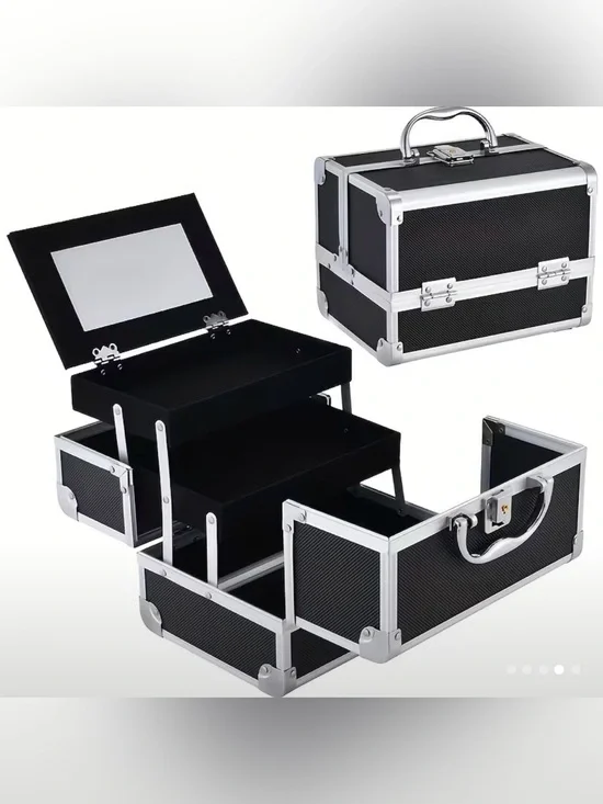 7/$70 Bundle Vanity Makeup Organizer Train Travel Lock/Key Case Aluminum 🔖