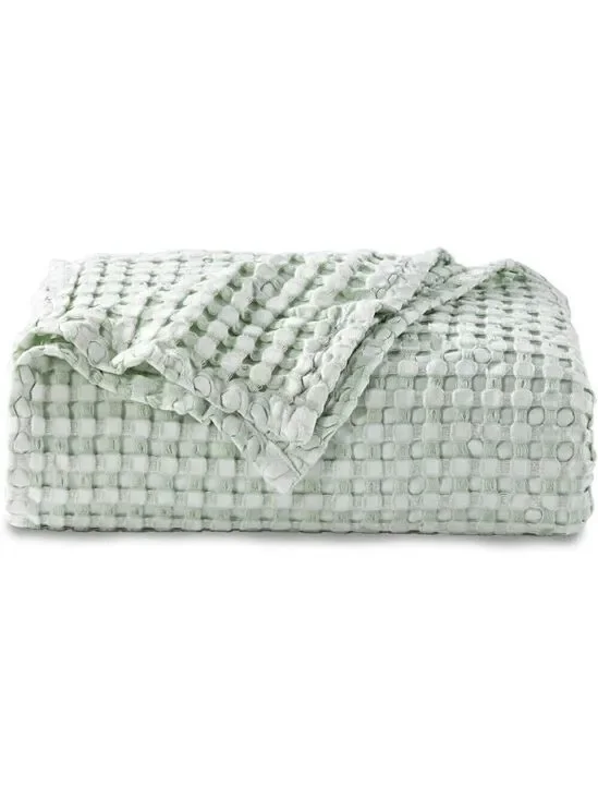 COTTON Waffle Weave Bamboo Blanket Queen Size Cream Soft Lightweight Bed Blanket