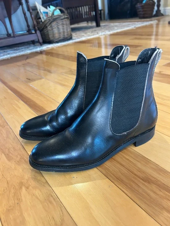 Marlborough Made in England Vintage Black Leather Chukka Chelsea Boots