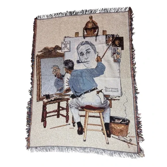 The Northwest Company Norman Rockwell Tapestry Blanket OS Multi Good Woven Art