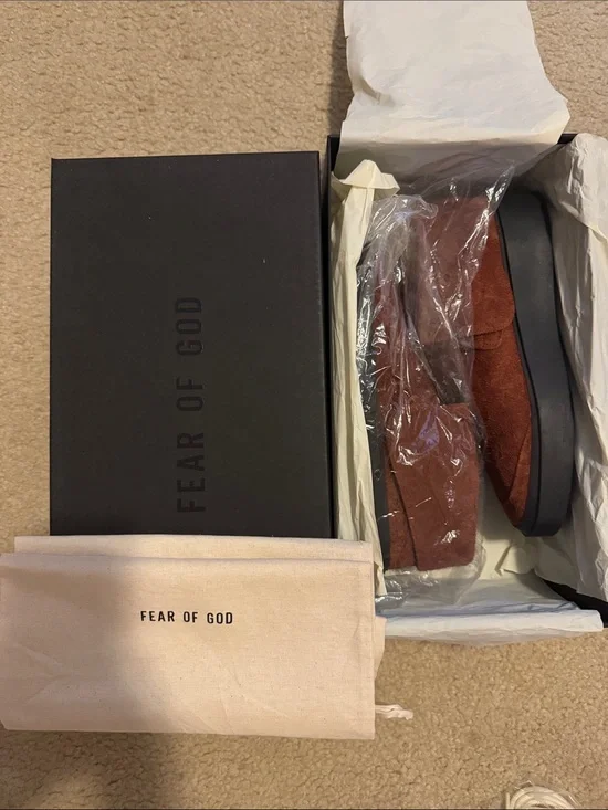 Fear of God Men’s Suede Slip-On laced Chukka Boot — Rust