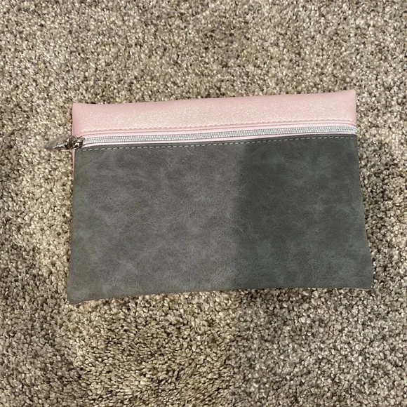 Gray and Pink Sparkle Makeup, Cosmetic, Pencil, etc. Bag