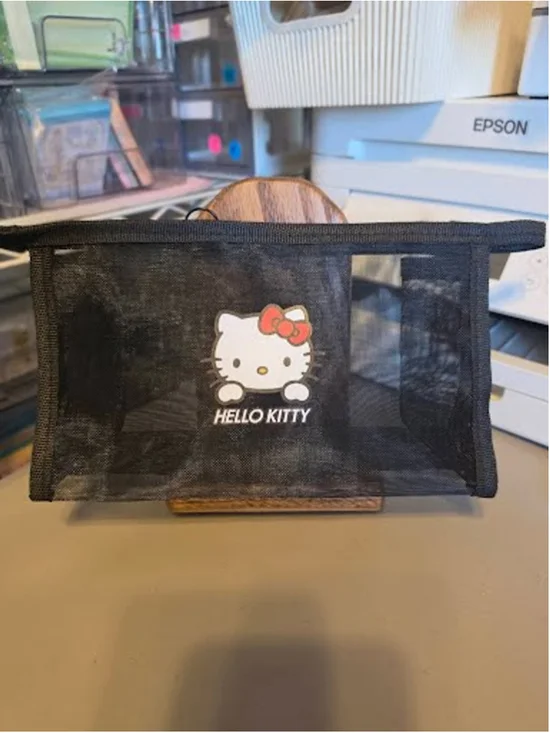 #HK-2360 Hello Kitty Large Mesh Pencil Pouch with Loop