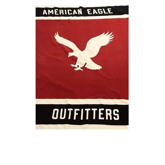 American Eagle Fleece Blanket Logo Red Blue 2015 Throw Blanket 48