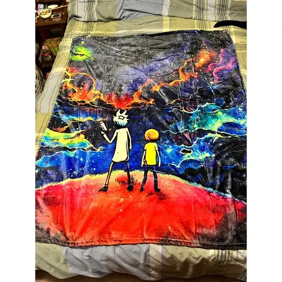 Rick and Morty Galaxy‎ Throw Blanket Psychedelic Space Fleece 48x36 Adult Swim