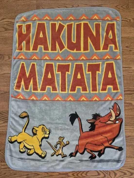 Disney Lion King HAKUNA MATATA Fleece Throw Blanket 38x52