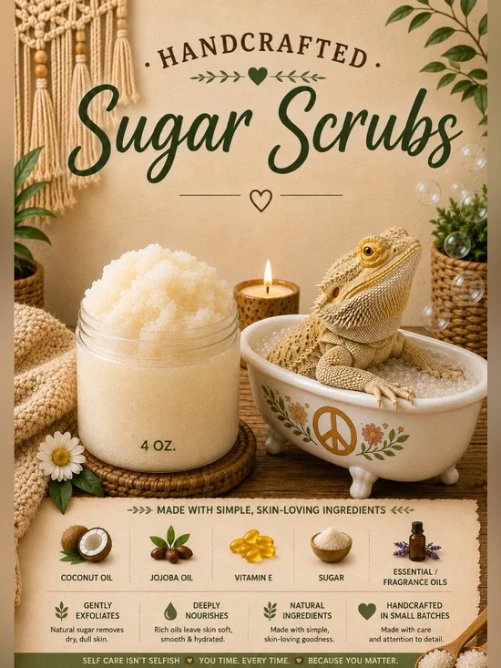 Handcrafted Sugar Scrubs 4oz.